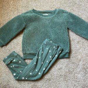 Sherpa/ribbed girls set